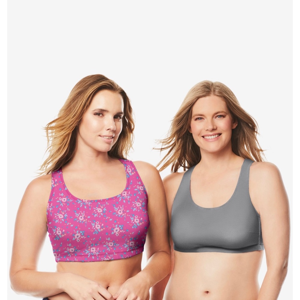 Plus Size Woman Within Sports Bras set of 2
